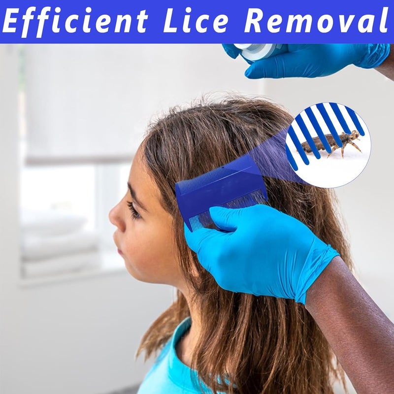 LABOTA Lice Comb, 7 Pcs Flea Comb, Hair Double Sided Fine Tooth Combs, Removal Dandruff,Plastic Louse Combs and Lice Brush for Head Lice Treatment - Image 4